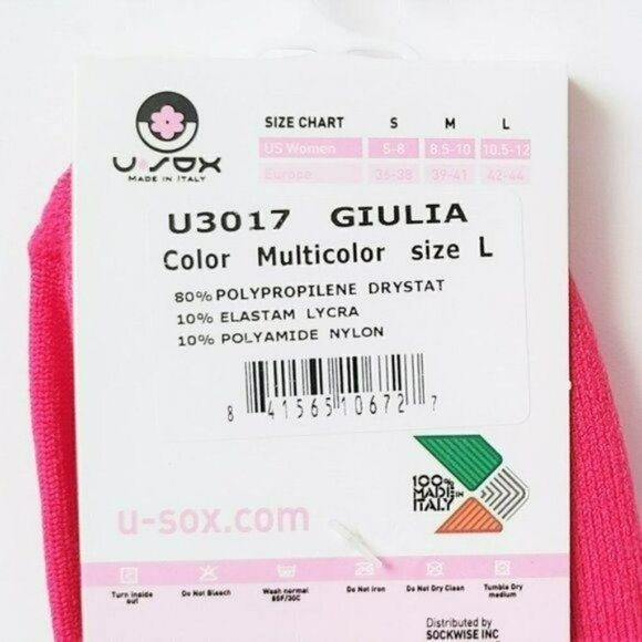 NWT U-Sox Bundle of 2 Made in Italy Giulia Lightweight Floral Print LowCut Socks - Picture 4 of 5